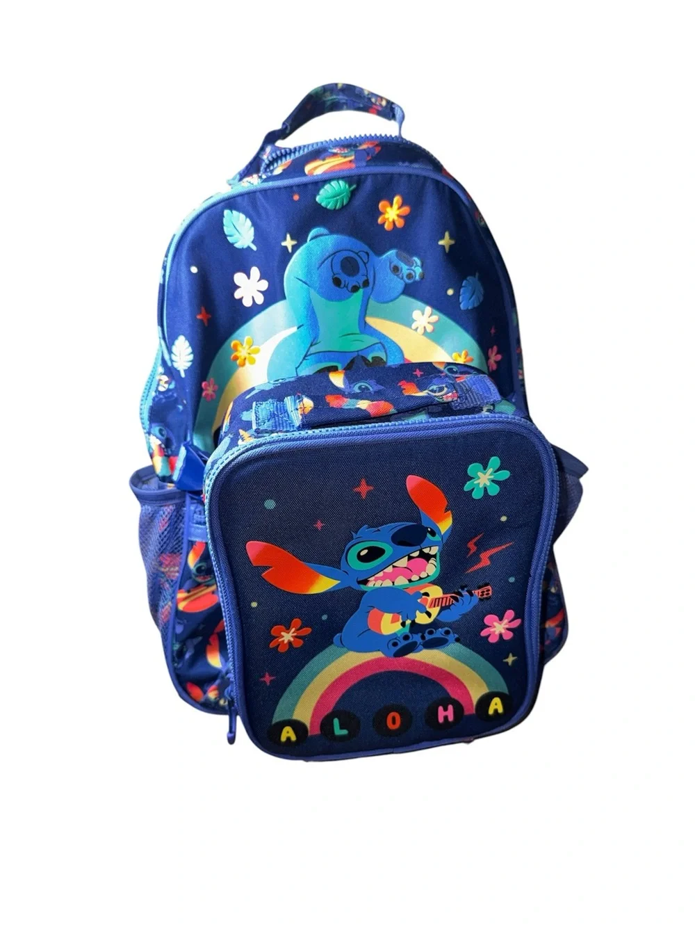 Kids Blue Stitch Aloha Backpack and Lunchbag - 2 Piece Set